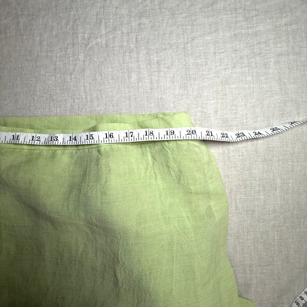 Eileen Fisher Button Wrap Skirt Women 3XP Lime Green NWT Linen Blend Midi - Picture 7 of 13